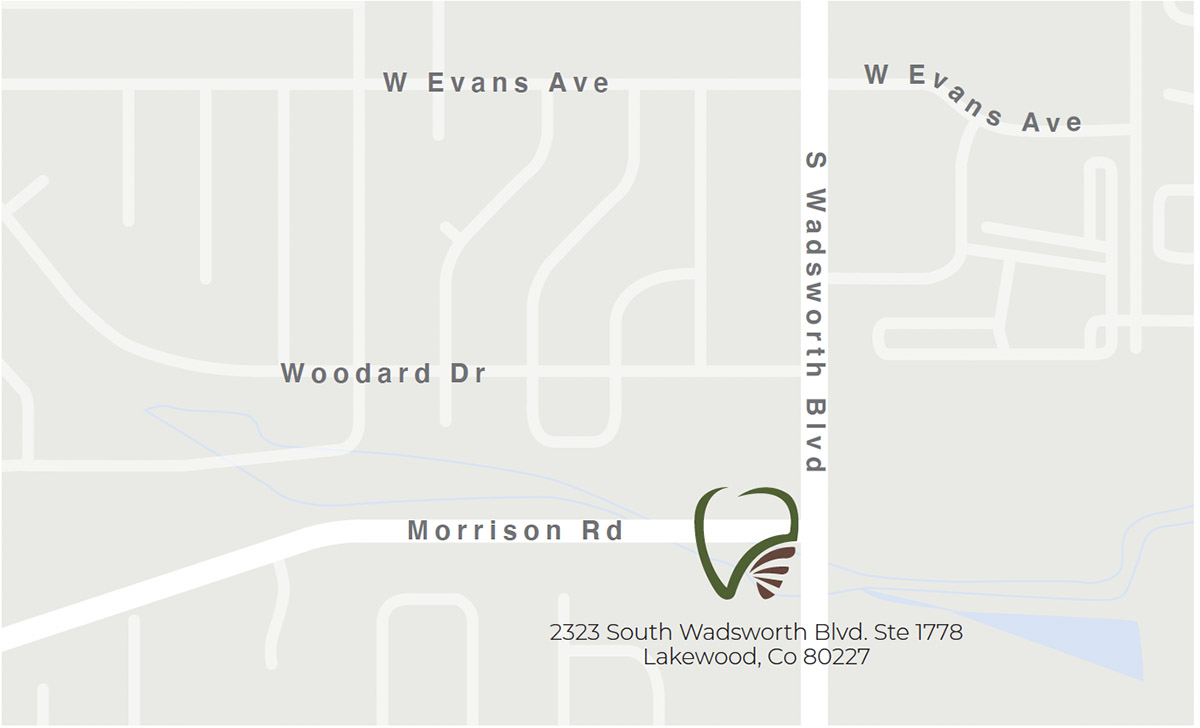 Map to our dental office in Lakewood, CO